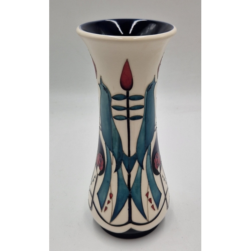 119 - MOORCROFT 21cm VASE IN THE TALWIN DESIGN By Designer Nicola Slaney (Original Price Sticker To Base)
... 