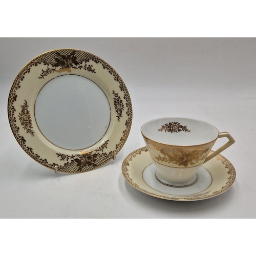 273 - NORITAKI PORCELAIN GOLD GILT ART DECO TRIO c1930/40s