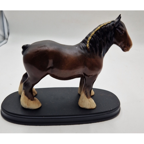 694 - BESWICK Large 21.6cm MODEL OF A SHIRE MARE (Brown Gloss Colourway) Model No 818 1940/89 Designed By ... 