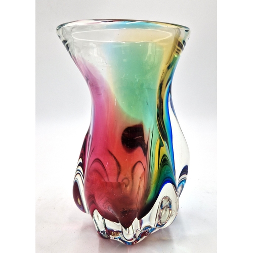 1051 - BOHEMIAN ART GLASS Large 20cm VASE
