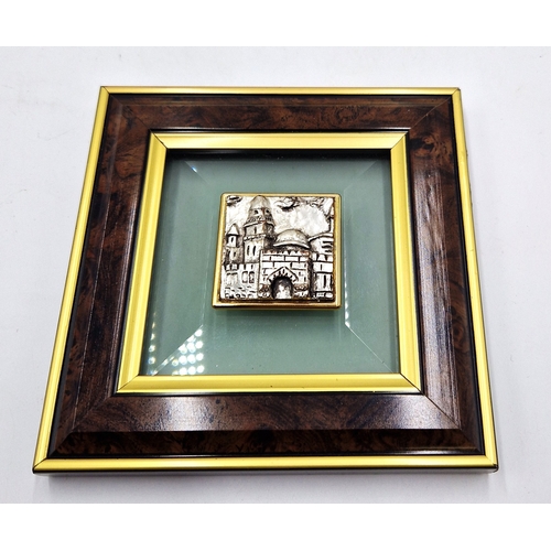 1062 - STERLING SILVER (925) PLAQUE MOUNTED IN A FRAME