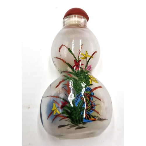 1064 - ORIENTAL INSIDE PAINTED SNUFF BOTTLE 