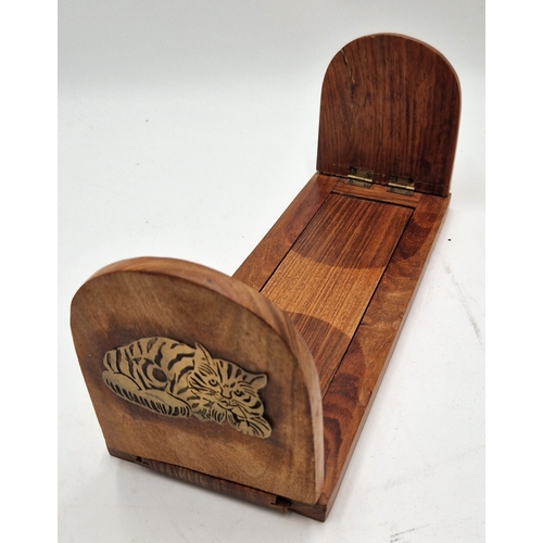 87 - WOODEN EXTENDING BOOK SHELF