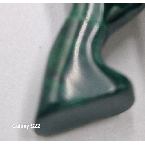 77 - MALACHITE HARDSTONE SCULPTURE OF A RHINO  (Total Weight 19 Grams)