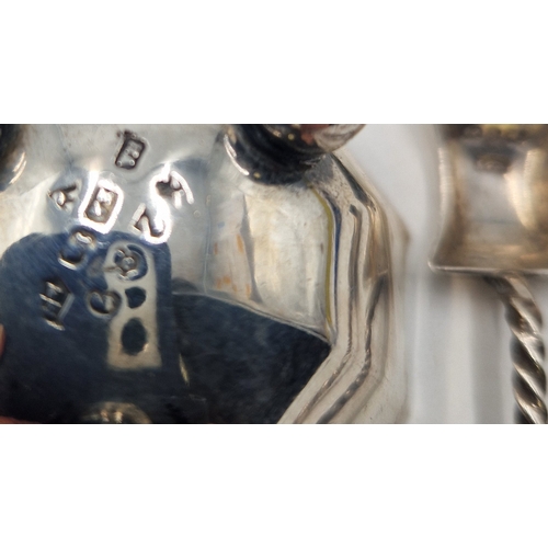 95 - SOLID SILVER SALT With TWO NOVELTY SILVER SHOVELS (All With The Same Hallmarks)(Total Weight 37.6 Gr... 