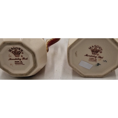 29 - MASON'S IRONSTONE 9cm JUGS (2) IN THE RED MANDALAY DESIGN