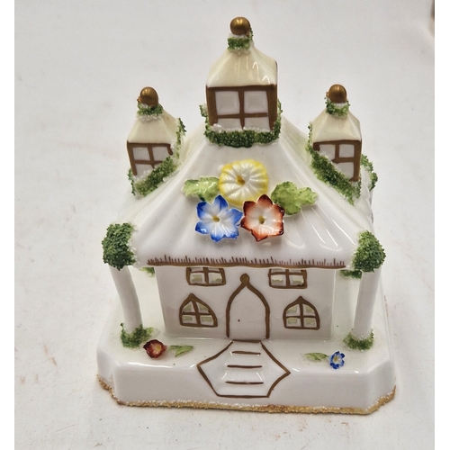 114 - COALPORT CHINA 12.1cm MODEL OF A COTTAGE 