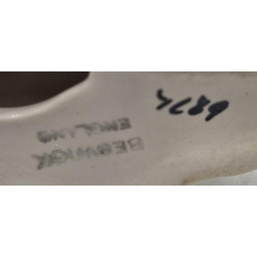 153 - BESWICK Large 15.9cm MODEL A PUPPY (Seated) Model No 308 1935/67 (White /Brown Gloss Colourway) Desi... 