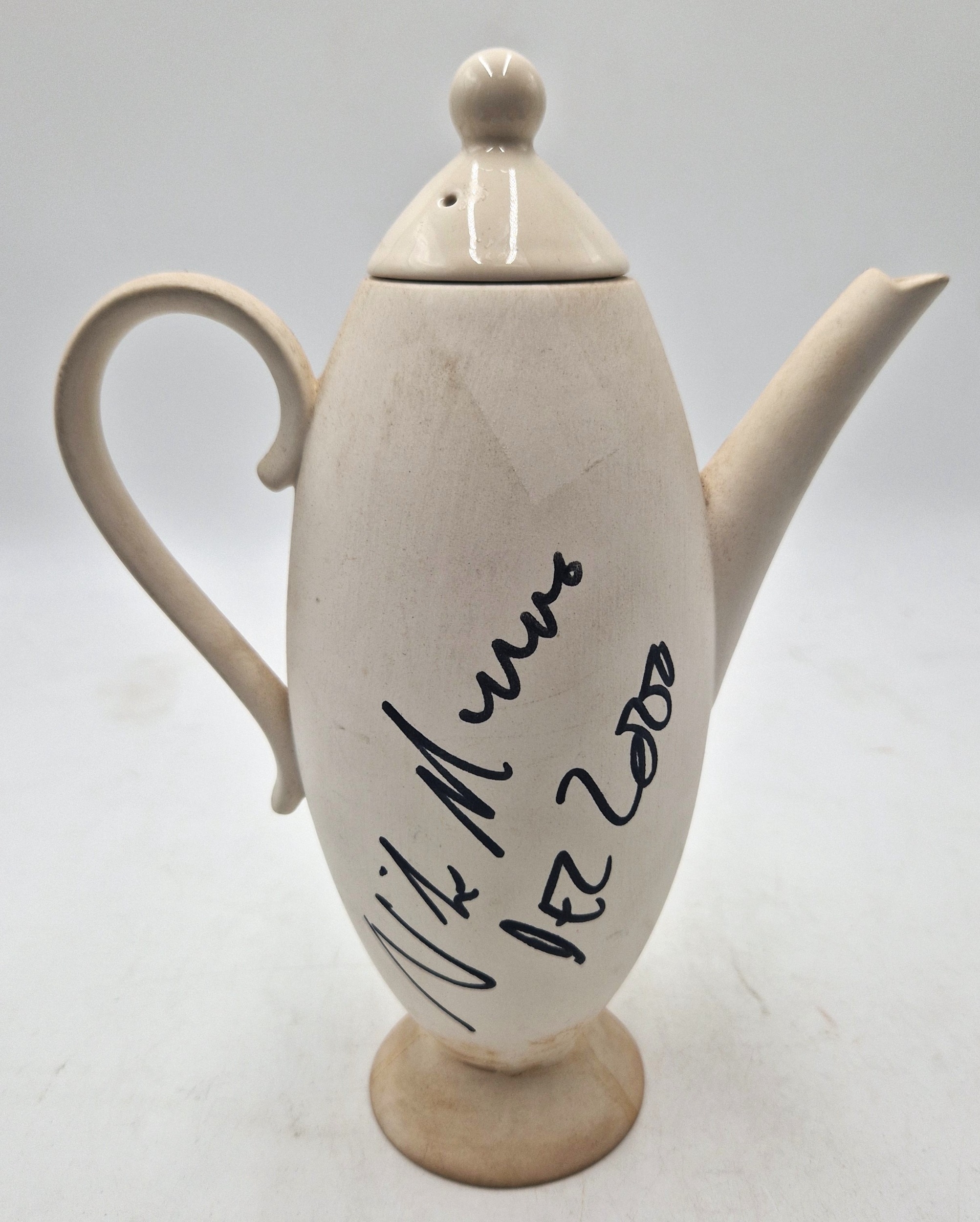 WEDGWOOD (Unmarked & Unglazed) COFFEE POT Signed By Designer Mr Nick ...