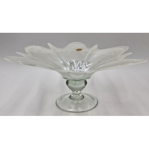 35 - MURANO GLASS Extra Large 40cm x 17cm Dia FOOTED BOWL/CENTRE PIECE. (Original Label Attached)
(Please... 