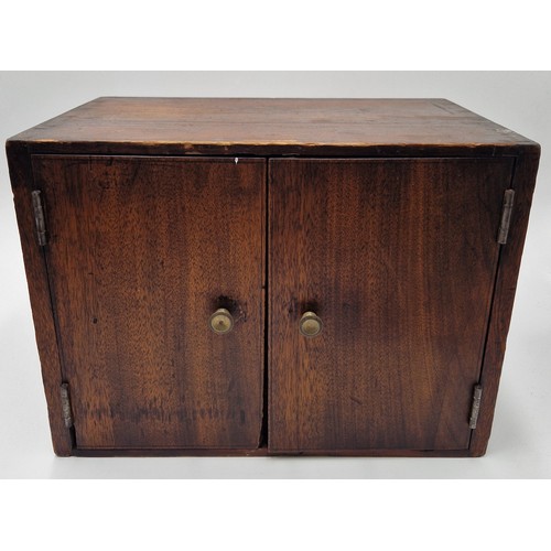 52 - MAHOGANY Extra Large 37cm x 27cm x 25cm TWO DOOR LETTER BOX/FILING CABINET (Old) 
(Please Note This ... 