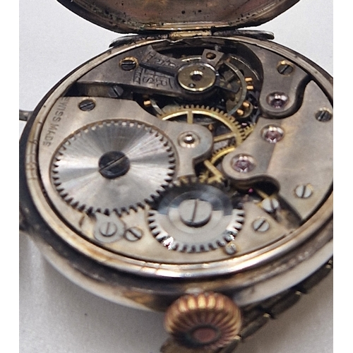 458 - SILVER MECHANICAL WRISTWATCH With ROLLED GOLD STRAP (Working Order But Could Do With A Service)