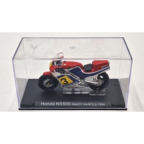 133 - DIE CAST COLLECTORS MODEL OF A HONDA NS500 (Randy Mamola) 1984 (Original Hard Plastic Display Case).... 