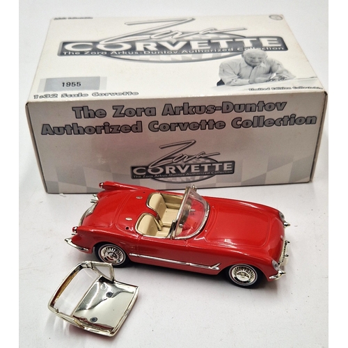 147A - DIE CAST 1:32 Scale MODEL OF A RED CORVETTE  1955 (From The Zora Arkus Duntov Official Collection) (... 