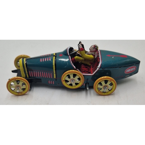 148 - TIN PLATE MECHANICAL (Wind Up) VINTAGE RACING CAR (No Key)