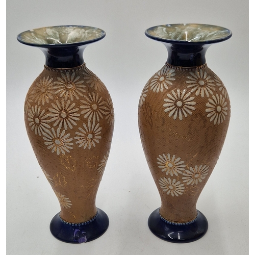 404 - ROYAL DOULTON LAMBETH WARE Large 23cm VASES (2)