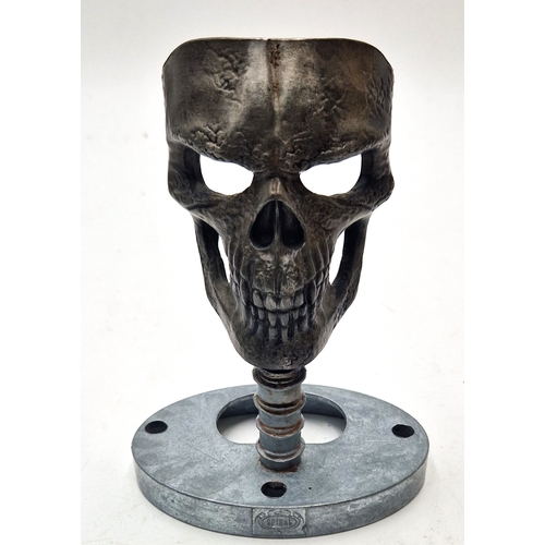 426 - ALLUMINIUM STEAM PUNK 14cm MOUNTED SKULL