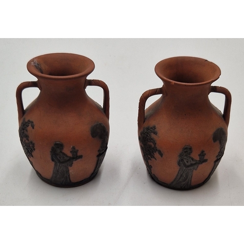 427 - TERRACOTTA PORTLAND 11cm  VASES (Possibly Wedgwood)