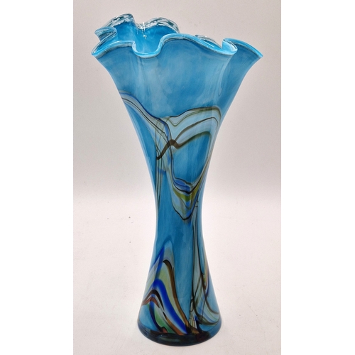 430 - JOSKA STUDIO DESIGN IRIDESCENT DESIGNER Extra Large 38cm VASE,WITH A FENICIO PATTERN IN SHADES OF BR... 