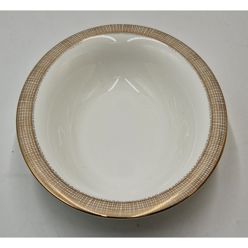 434 - WEDGWOOD CHINA OVAL VEG DISH IN THE VERA WANG GILDED WEAVE DESIGN