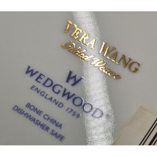 434 - WEDGWOOD CHINA OVAL VEG DISH IN THE VERA WANG GILDED WEAVE DESIGN