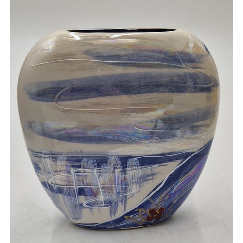 502 - ANITA HARRIS ART POTTERY 12cm PURSE VASE (Made To Commemorate Churchill's 150th Anniversary) (Signed... 