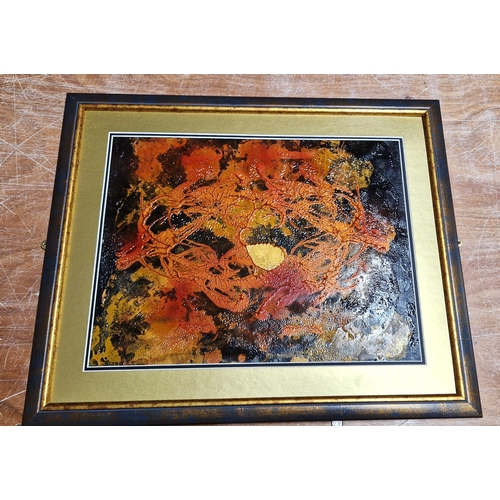 169 - FRAMED Extra Large 59cm x 49cm ORIGINAL ACRYLIC/MULTIMEDIA PAINTING 