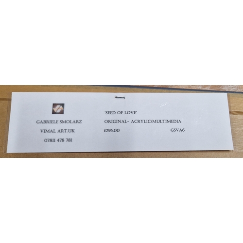 169 - FRAMED Extra Large 59cm x 49cm ORIGINAL ACRYLIC/MULTIMEDIA PAINTING 