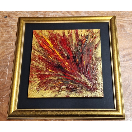 172 - FRAMED Extra Large 46cm x 46cm ORIGINAL ACRYLIC/MULTIMEDIA PAINTING 