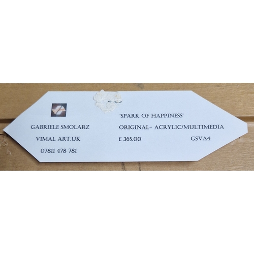 172 - FRAMED Extra Large 46cm x 46cm ORIGINAL ACRYLIC/MULTIMEDIA PAINTING 