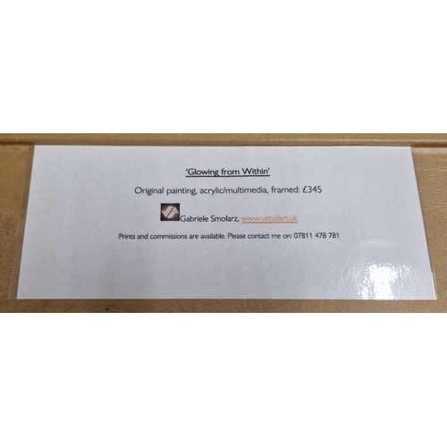 177 - FRAMED Extra Large 77cm x 54cm ORIGINAL ACRYLIC/MULTIMEDIA PAINTING 