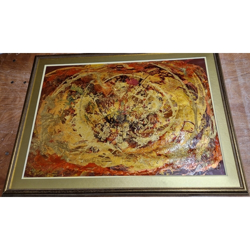 180 - FRAMED Extra Large 94cm x 71cm ORIGINAL ACRYLIC/MULTIMEDIA PAINTING 