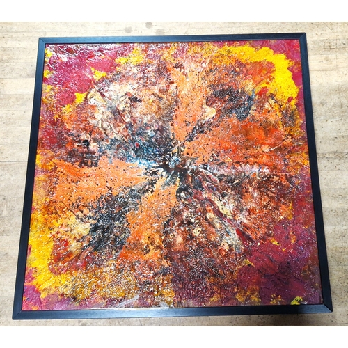 181 - FRAMED Extra Large 89cm x 89cm ORIGINAL ACRYLIC/MULTIMEDIA PAINTING 