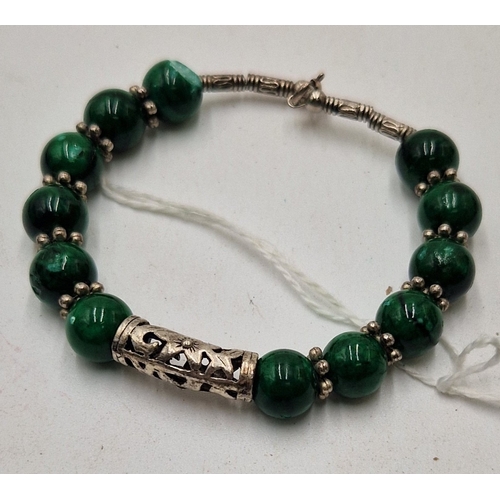 220 - SILVER BEADED BRACELET