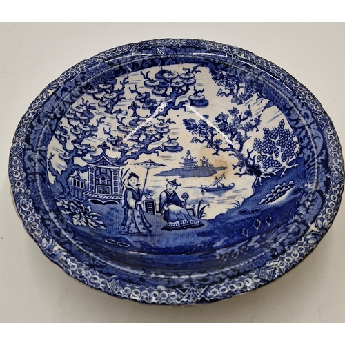 205 - JAMES KENT (Old Foley) CHINOISERE BLUE & WHITE Large 26.5cm Dia DISH
(James Kent Pottery, founded in... 