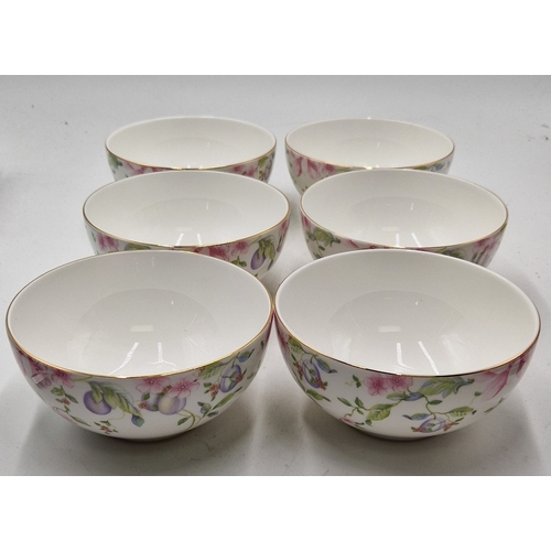 119 - WEDGWOOD CHINA 14.5 cm Dia BOWLS (6) IN THE SWEET PLUM DESIGN