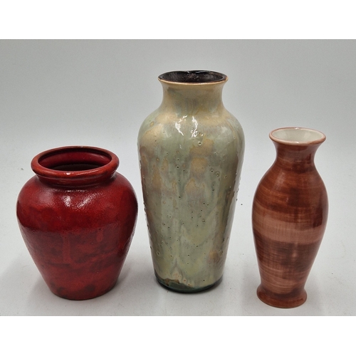 123 - STONEWARE ___cm (Hand Made) VASES (3)