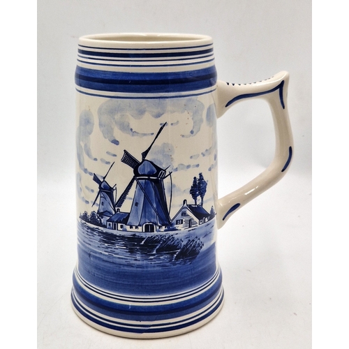 454 - CERAMIC DELFT WARE Large 26cm TANKARD