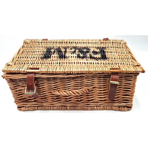 288 - FORTNUM AND MASON Extra Karge 40cm x 23cm x 16cm WHICKER PICNIC BASKET.