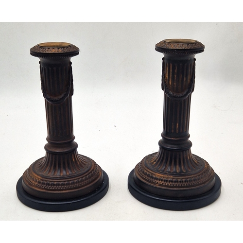 249 - COMPOSITE Large 21cm COLUMN CANDLESTICKS