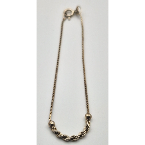 266 - SILVER (925) BRACELET (Total Weight 1.3 Grams)