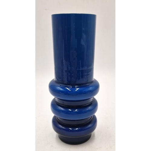 256 - RIIHIMAKI LASI QY (Finland) Large 20.5cm HOOPED GLASS VASE By Designer Tamara Aladin.
(Riihimaki Las... 