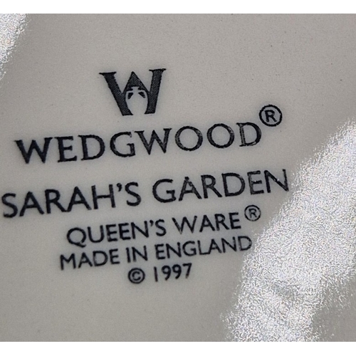 263 - WEDGWOOD CHINA 20cm Dia PLATES (4) IN THE SARAH'S GARDEN (Green) DESIGN