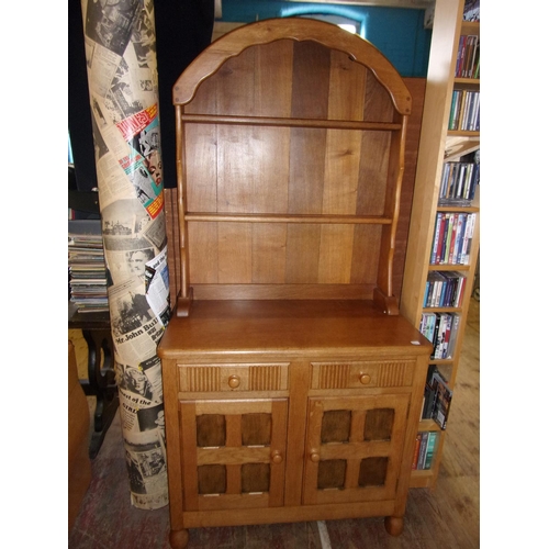 401 - A handmade bespoke oak dresser & cupboard unit