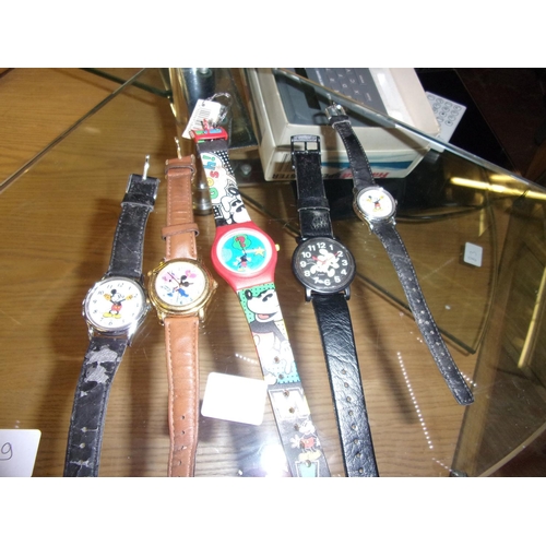 79 - Five collectable Mickey Mouse Disney watches