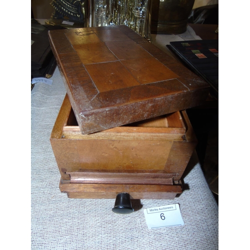 3 - A vintage wooden musical cigarette dispenser