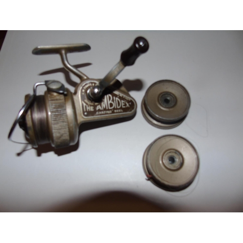 89 - A vintage J W Young Ambidex casting reel.