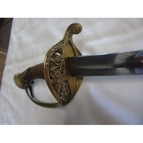 71 - A French Garde Nationale sword & scabbard circa 1821 with a horn handle.