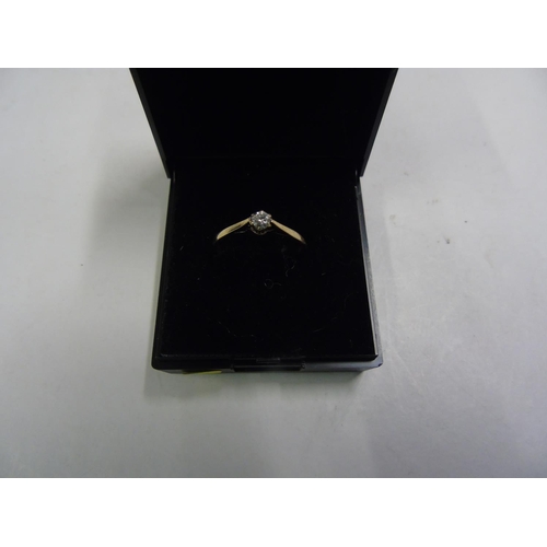 155 - A 9ct gold & solitaire diamond ring size N