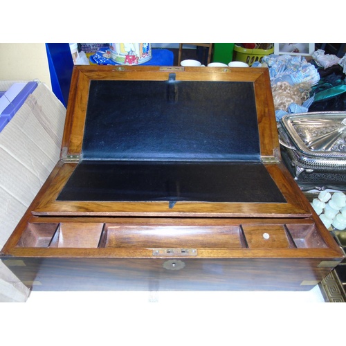 4 - A quality late Victorian early Edwardian mahogany writing slope with secret compartments etc